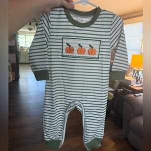 Stripped pumpkin one piece New